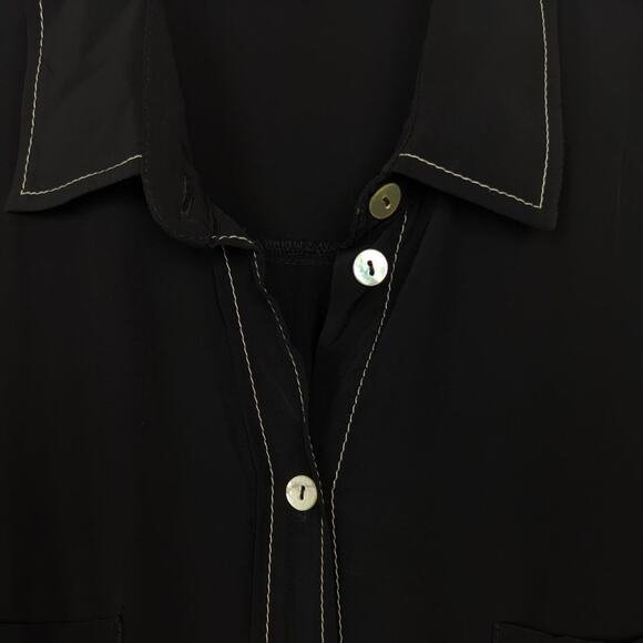 Summum Woman Black Button Down Shirt Size S - Picture 4 of 6
